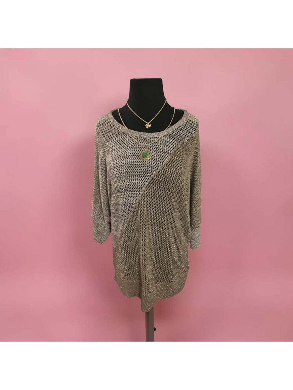 Metallic Silver Knit Sweater (Dressbarn)